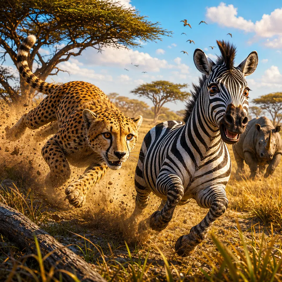 Joga Simulador de Caça: Guepardo Africano - Jogo de browser de Ação online grátis