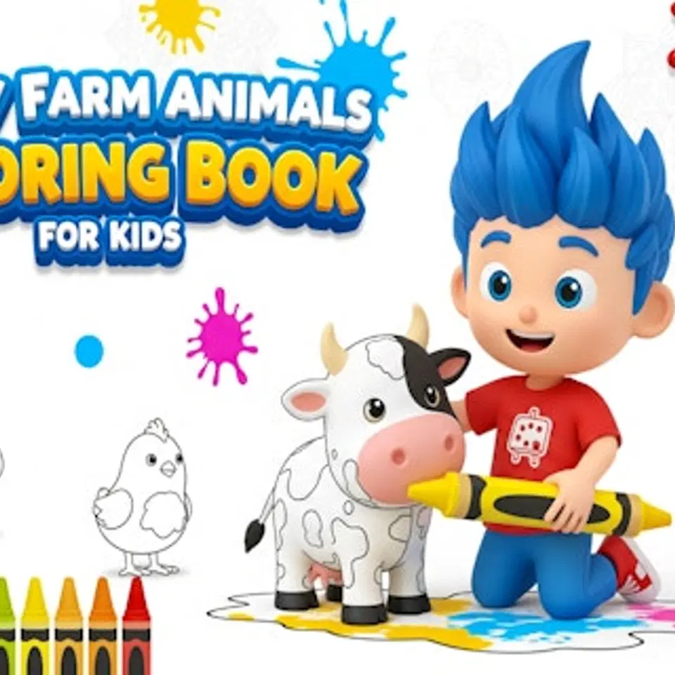 Play Baby Farm Animals Coloring Book for Kids - Free Online Kids Browser Game