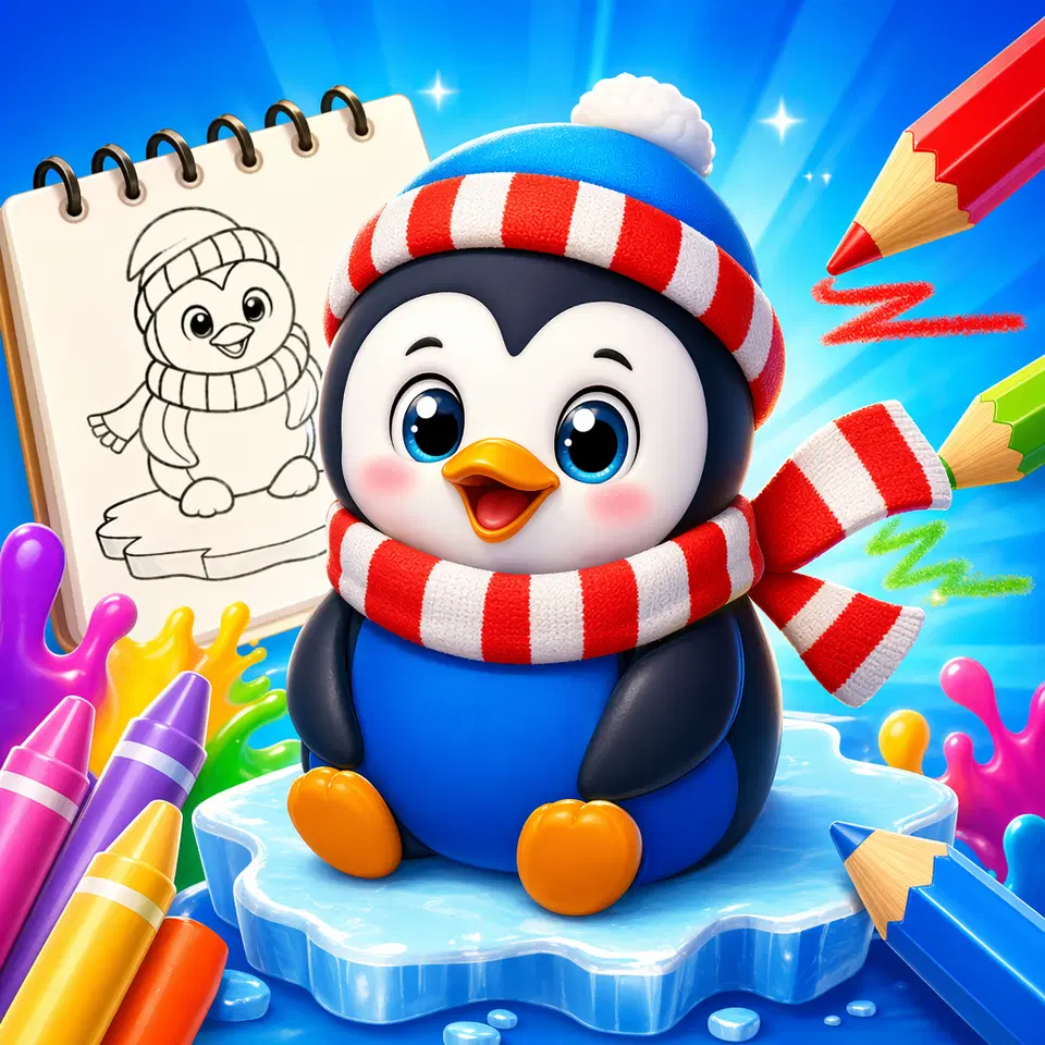 Main Mewarna Bayi Penguin - Permainan Pelayar Melukis Dalam Talian Percuma