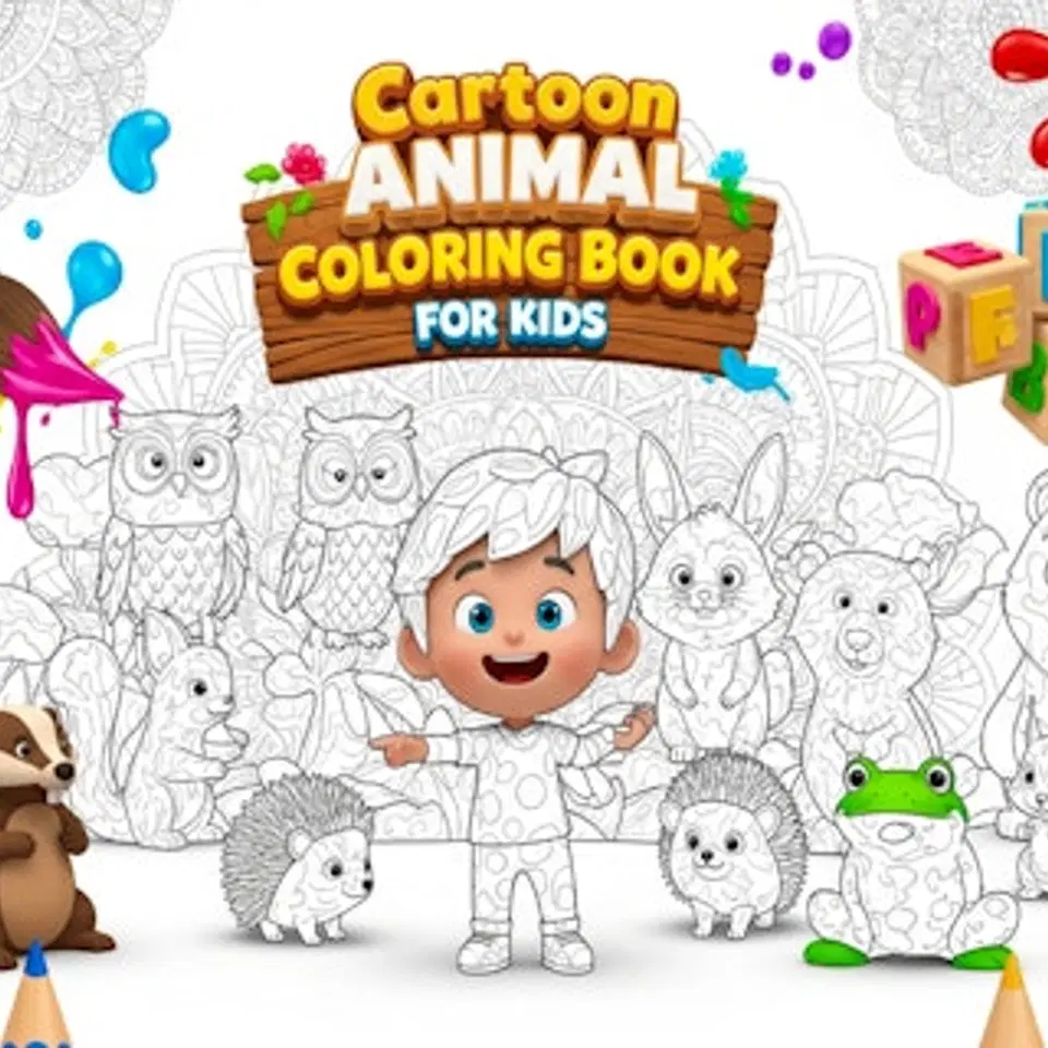 Speel Tekenfilm Dieren Kleurboek - Gratis online Kinderen browserspel