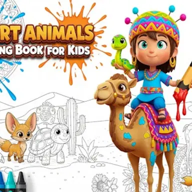 Desert Animals Coloring Book for Kids - Play This Kids Game Online for Free