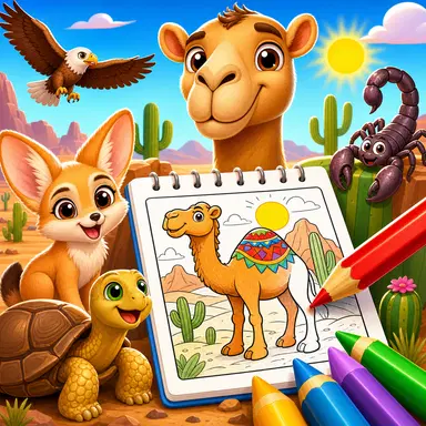 Desert Animals Coloring Book - Play This Clicker Game Online for Free
