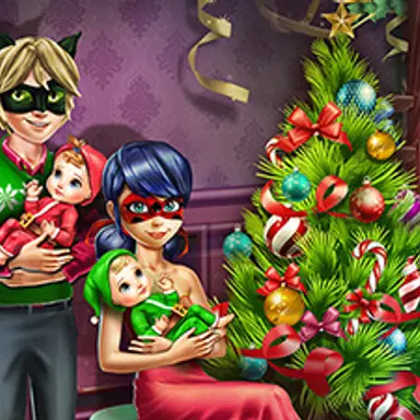 คริสต์มาสครอบครัวสาวลายจุด - เล่นเกม แต่งตัว นี้ออนไลน์ฟรี