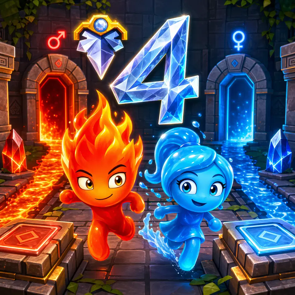 Gioca a Fireboy e Watergirl 4: Il Tempio di Cristallo - Gioco browser Avventura online gratuito