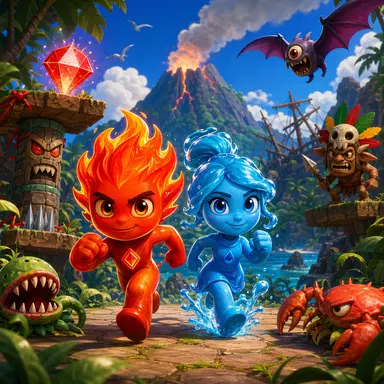 Fireboy e Watergirl: Sopravvivenza sull'isola - Gioca a questo gioco Avventura online gratis