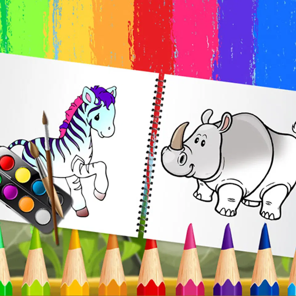 Play Funny Animals Coloring Book - Free Online Drawing Browser Game