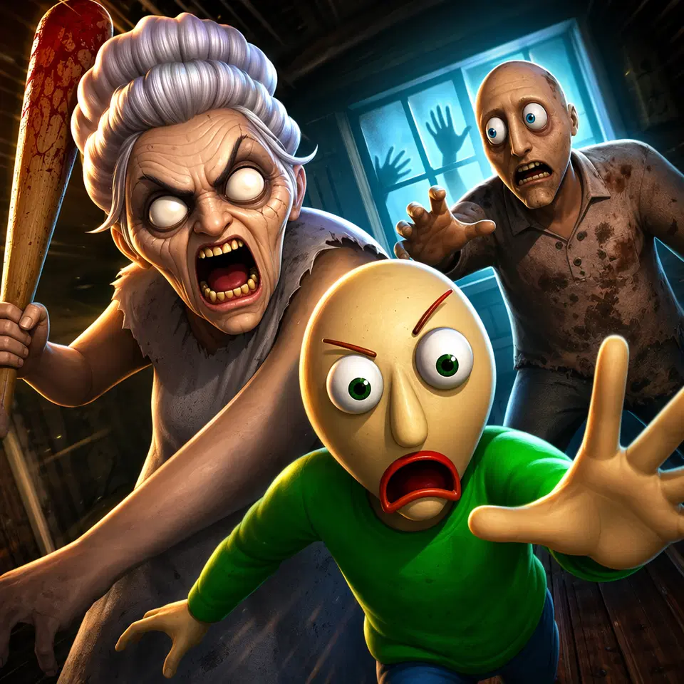 Igrajte Baka protiv Baldija i Dede - Besplatna onlajn Horor igra u brauzeru
