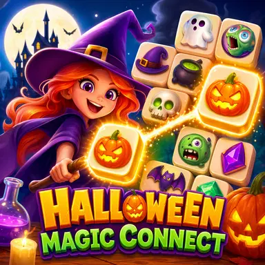 เชื่อมต่อเวทมนตร์ฮาโลวีน - เล่นเกม มาจอง นี้ออนไลน์ฟรี