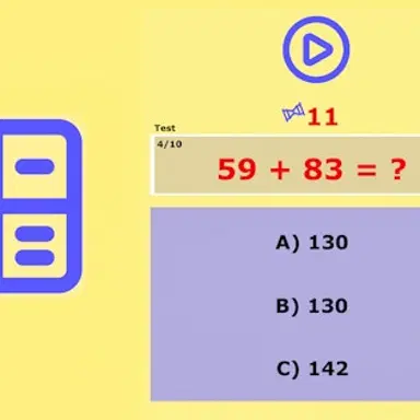 Matematički test 21 - Igrajte ovu Edukativne igru besplatno online