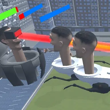 ศึกรวมร่างชักโครกสกีบี้ - เล่นเกม แอ็กชัน นี้ออนไลน์ฟรี