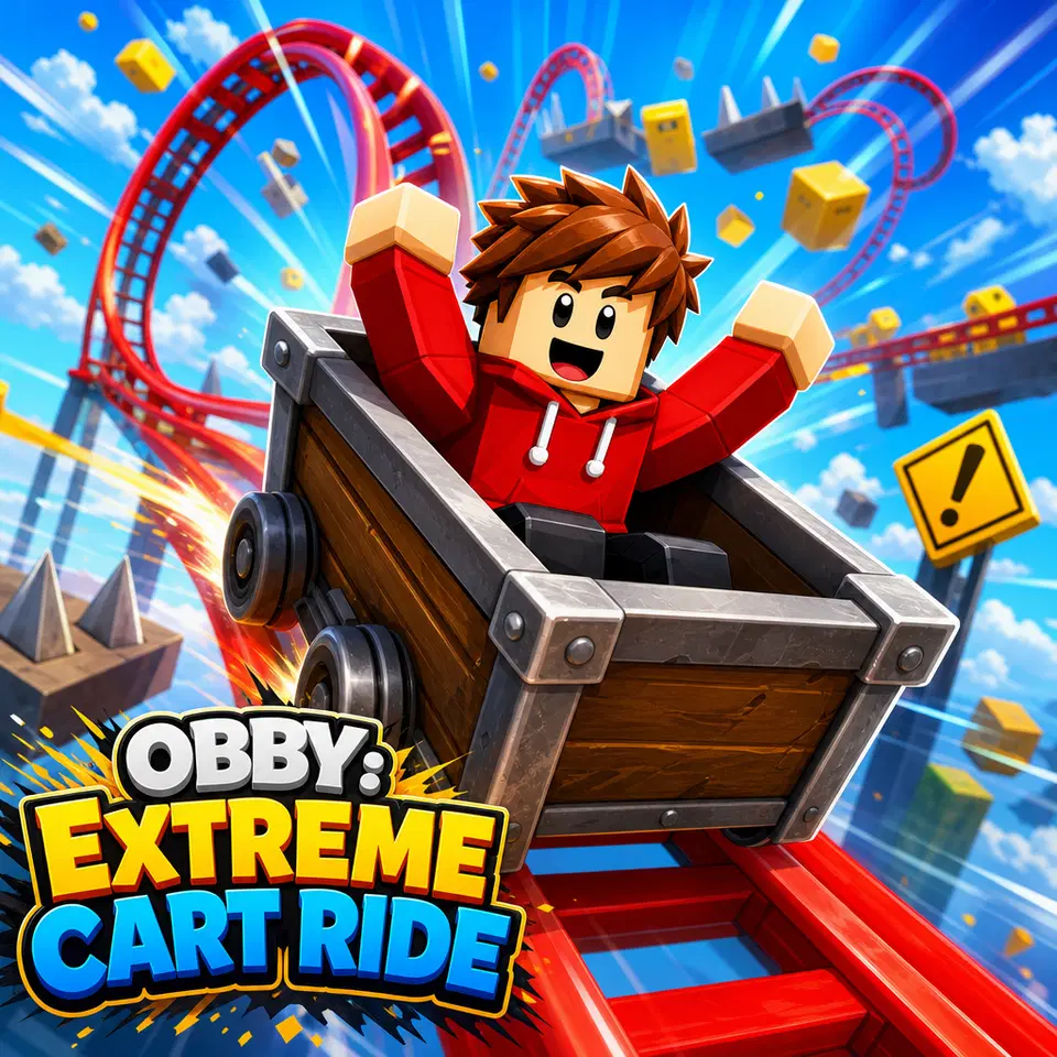 Jouez à Obby : Course de Chariot Extrême - Jeu de Plateforme gratuit en ligne par navigateur