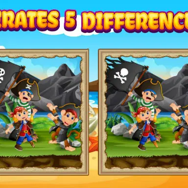 Piratas: 5 Diferenças - Jogue este jogo de Quebra-cabeça online grátis