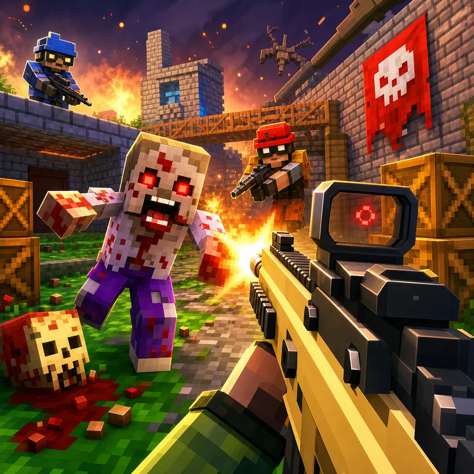 Spil Pixel Apokalypse: Zombie Kamp - Gratis online Skydespil-browserspil