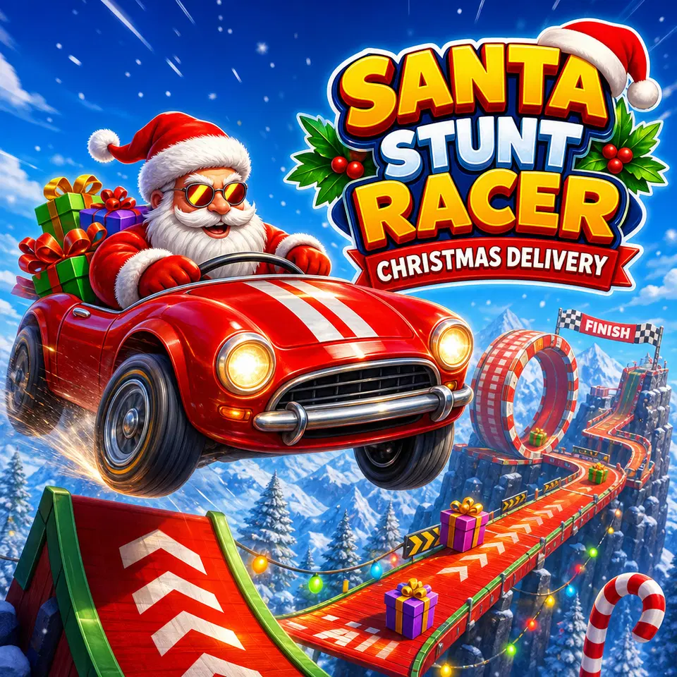 Jouez à Cascadeur de Noël du Père Noël - Jeu de Course gratuit en ligne par navigateur