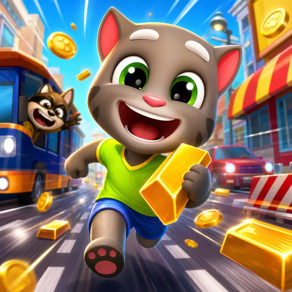 เล่น ทอมพูดได้วิ่งเก็บทองออนไลน์ - เกมเบราว์เซอร์ ผจญภัย ออนไลน์ฟรี